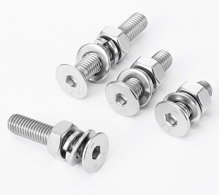 হেক্স সকেট DIN7991/GB70.3 Countersunk হেড মেশিন স্ক্রু সঙ্গে হেক্স বাদাম সমতল ওয়াশার এবং স্প্রিং ওয়াশার সমাবেশ মসৃণ পৃষ্ঠ